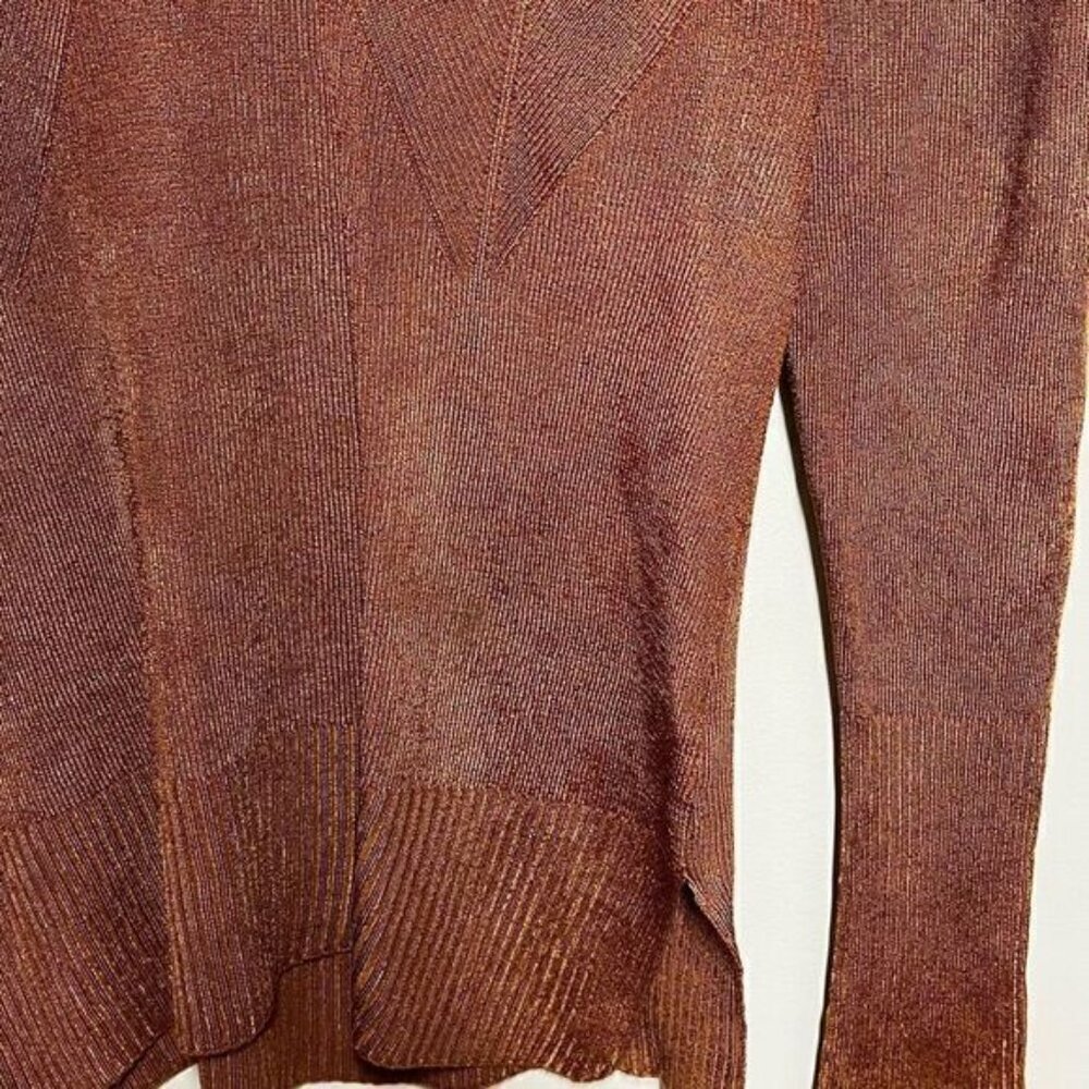 Intimately Free People Cinnamon Shimmery Fitted Mock Neck  Sz Womens M - Picture 4 of 7